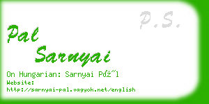 pal sarnyai business card